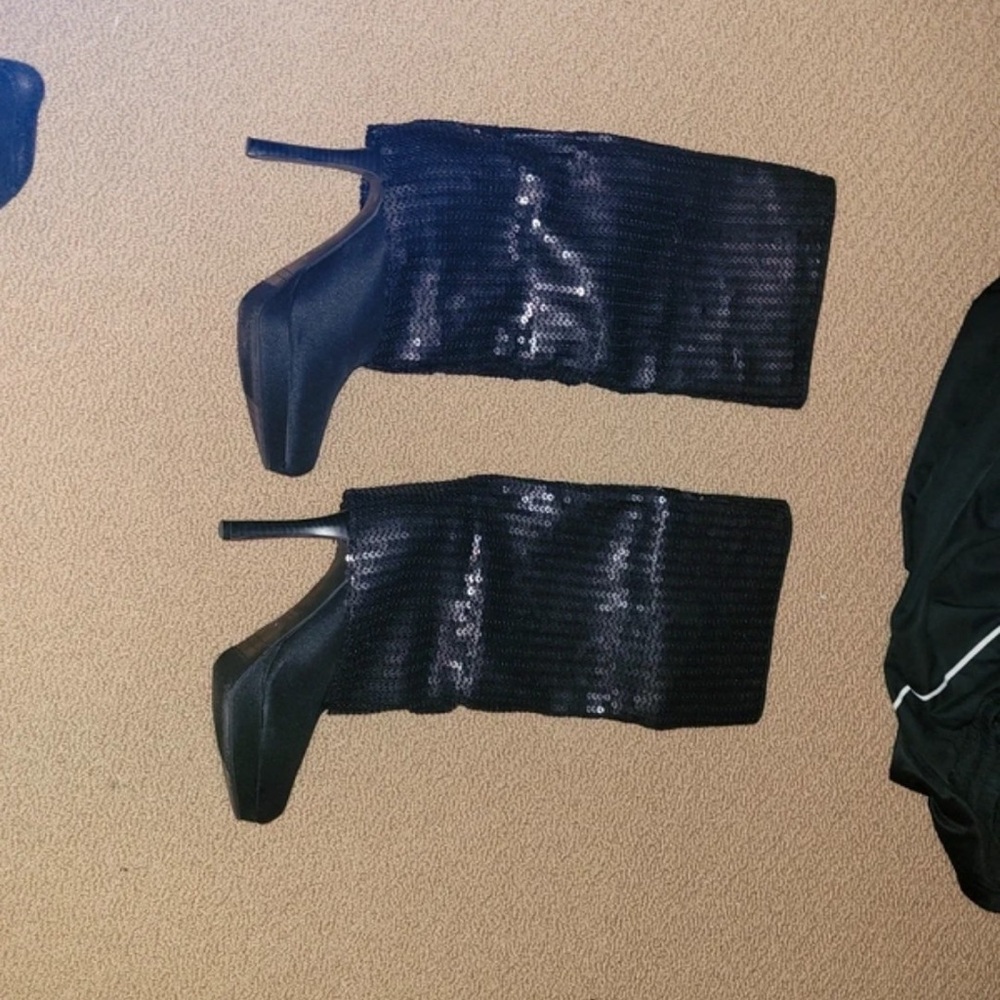 Mimi Black Sequin Boots